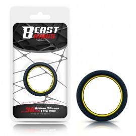 Penis Ring 100 Solid Silicone 36 cm Yellow and Black