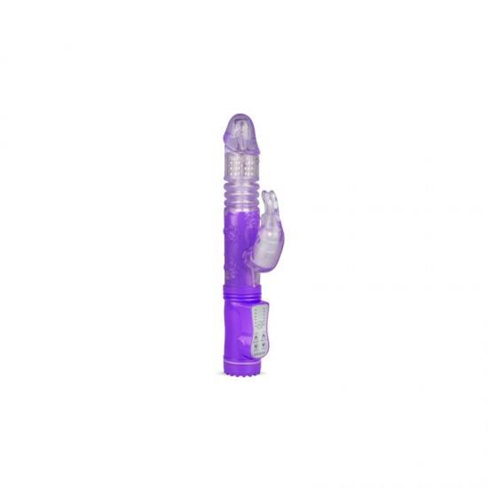 Rabbit Vibrator Thrusting and Rotating Balls Purple