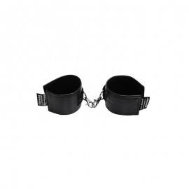 Soft Bond X Leather Handcuffs Black