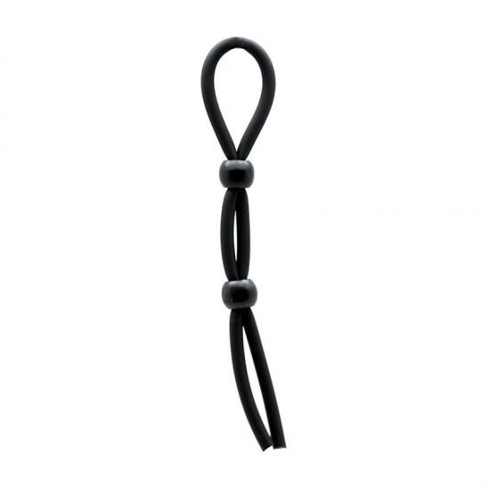 Rimba Latex Play Penis and Ball Strap Black