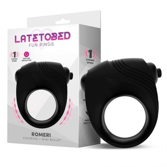 Romeri Ring Vibrating Bullet Silicone Black