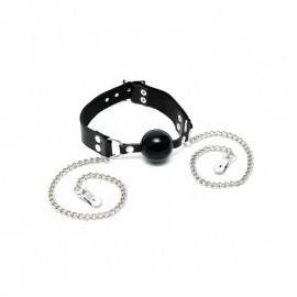 Mouthgag with nipple clamps Adjustable