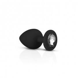 Pack 3 Butt Plug with Crystal Silicone Black