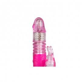 Rabbit Vibrator Thrusting and Rotating Balls Pink