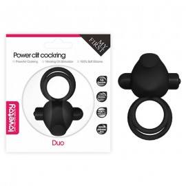 Double Vibrating Cockring Power Clit Duo Black