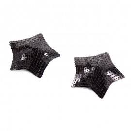 Star Nipple Covers with Black Sequins
