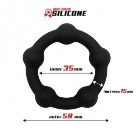 Bead Solid Cock Ring Silicone 35 cm Black