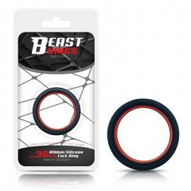 Penis Ring 100 Solid Silicone 36 cm Red and Black