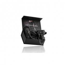 Ligature Set Collar Ankle and Wrists Cuffs Black