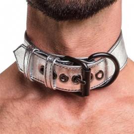 Collar with Leash Bondage Silver