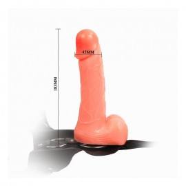 Strap On with Dildo and Testicles Flesh 183 cm