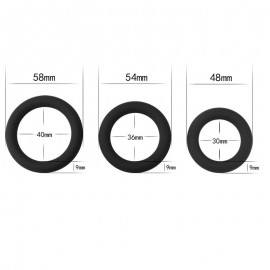 Pack of 3 Penis Ring Power Plus Black