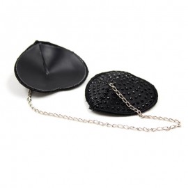 Nipple Covers with Metal Chain Black