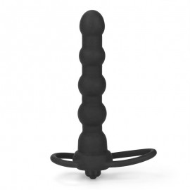 Butt Plug Double Prober with Vibration Black