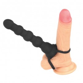 Butt Plug Double Prober with Vibration Black