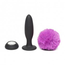 Butt Plug with Vibration and Remote Control Double Base Purple Small