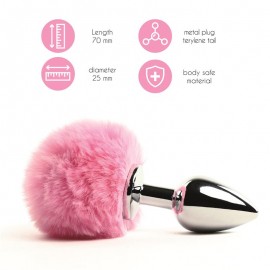 Bunny Tail Butt Plug with Tail Pink