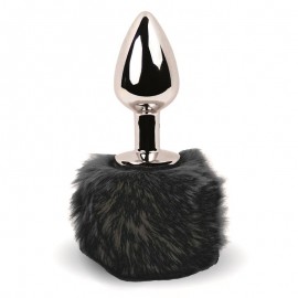 Bunny Tail Butt Plug with Tail Black