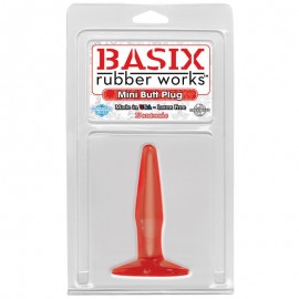 Basix Rubber Works Mini Butt Plug Colour Red