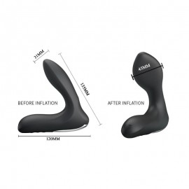 Anal Stimulator Inflatable Leonard Silicone USB Black