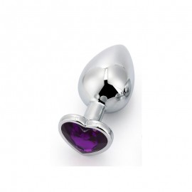 Heart Shaped Butt Plug Purple Lavender Size S