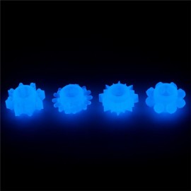 Lumino Play Set 4 Penis Ring Blue Light